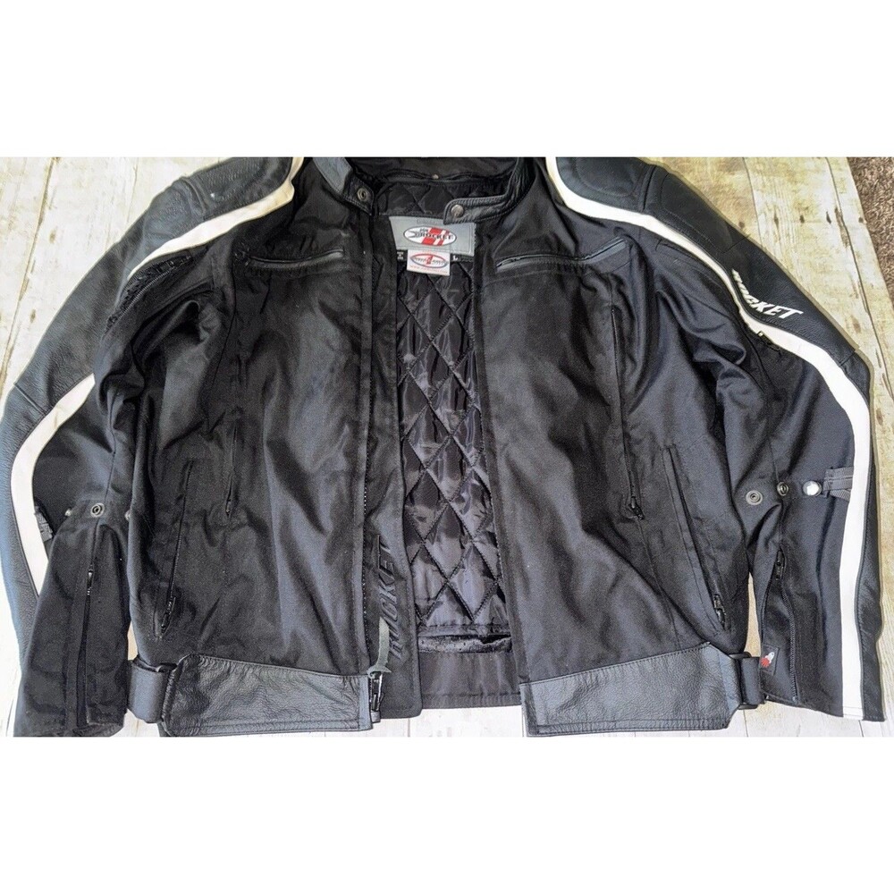 SAFETY FIRST! Size Lg Joe Rocket Leather Padded Motorcycle Protection Jacket